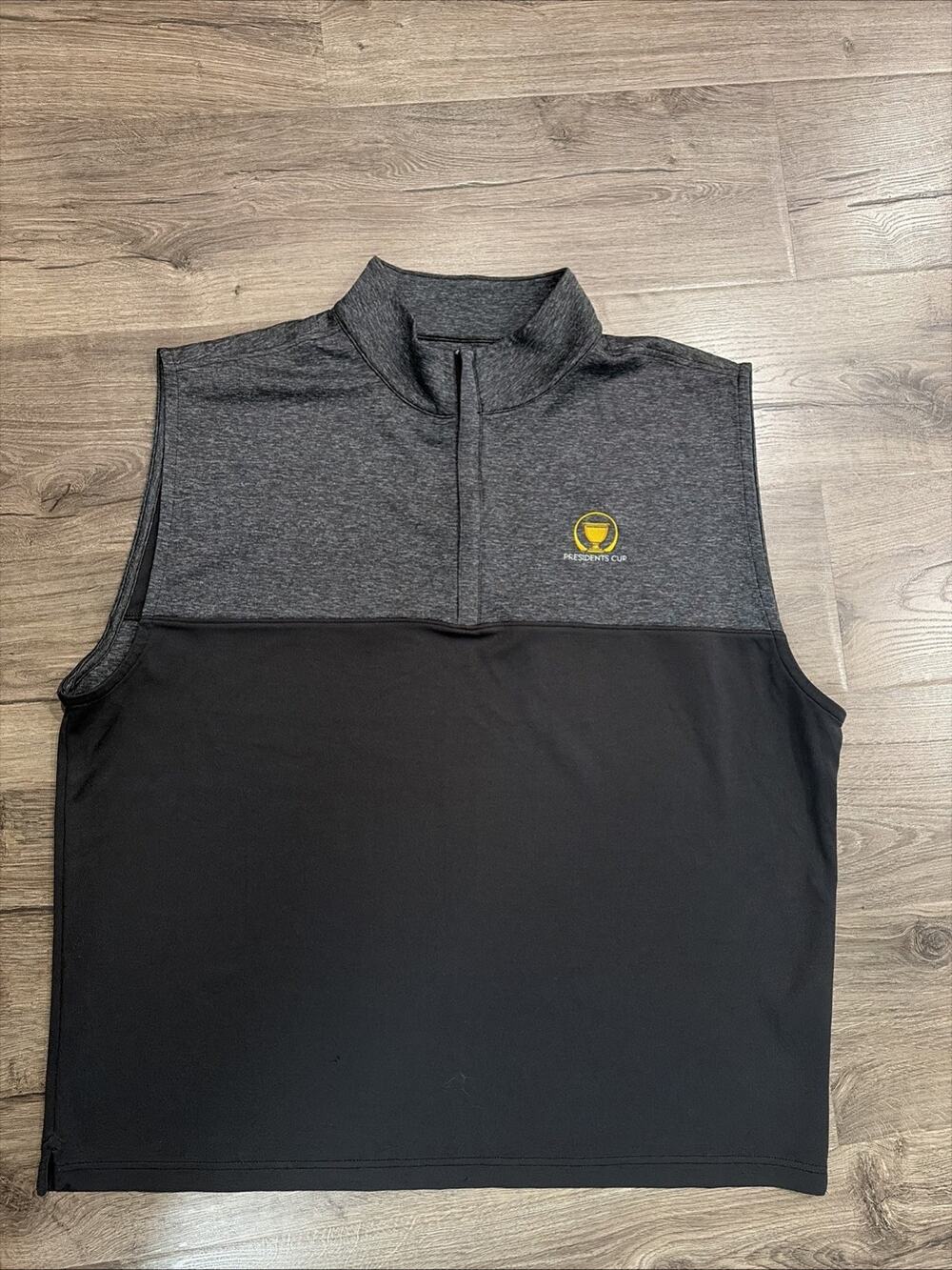 FootJoy FJ Presidents Cup Golf Vest Men's 2XL Gray Black 1/4 Zip Lightweight